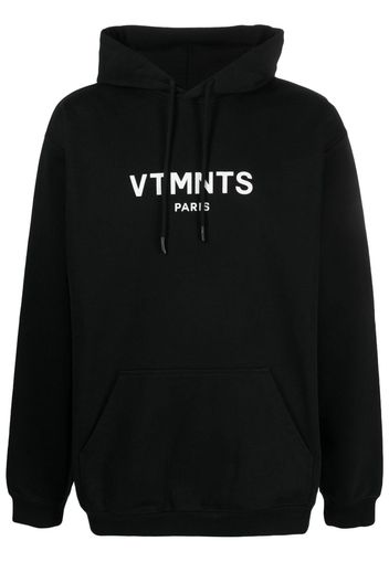 VTMNTS logo-print drawstring hoodie - Schwarz