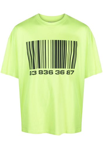 VTMNTS barcode-print cotton T-shirt - Gelb