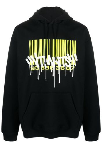 VTMNTS barcode-print long-sleeve hoodie - Schwarz