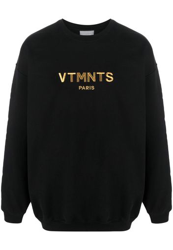 VTMNTS logo-embroidered crew-neck sweatshirt - Schwarz