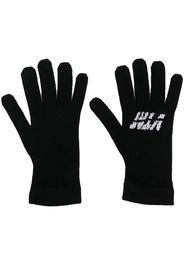 VTMNTS intarsia-knit logo gloves - Schwarz