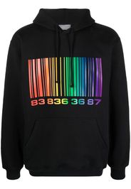 VTMNTS barcode-print pullover hoodie - Schwarz