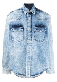 VTMNTS acid-wash denim shirt - Blau