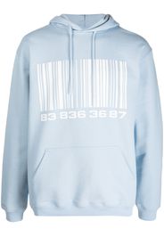 VTMNTS 'Big Barcode' cotton-blend hoodie - Blau