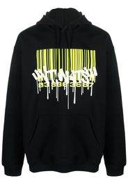 VTMNTS barcode-print long-sleeve hoodie - Schwarz