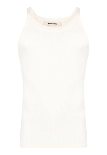 Wales Bonner logo-embroidered ribbed tank top - Weiß