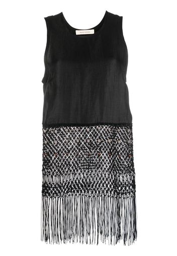 Wales Bonner sleeveless macramé top - Schwarz