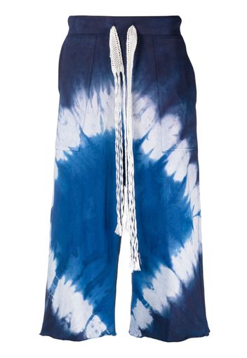 Wales Bonner tie-dye long bermuda shorts - Blau