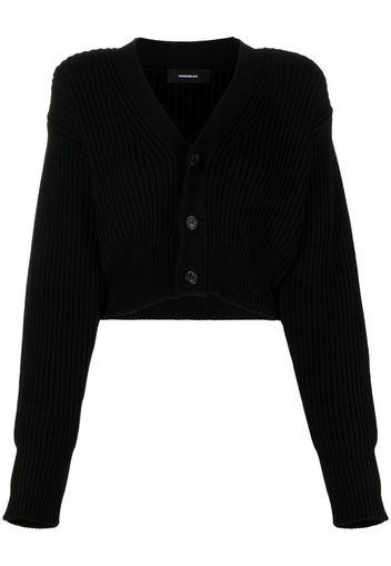 WARDROBE.NYC cropped knitted cardigan - Schwarz