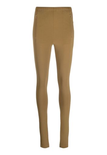 WARDROBE.NYC ankle-zip high-waist leggings - Braun