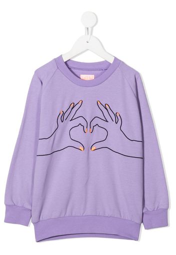 WAUW CAPOW by BANGBANG Sweatshirt mit "Love"-Stickerei - Violett