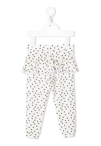 WAUW CAPOW by BANGBANG Gerüschte Leggings mit Polka Dots - Weiß