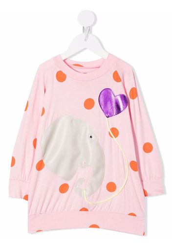 WAUW CAPOW by BANGBANG Ellen Sweatshirtkleid mit Polka Dots - Rosa