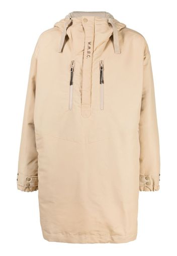 White Mountaineering half zip-up padded coat - Braun