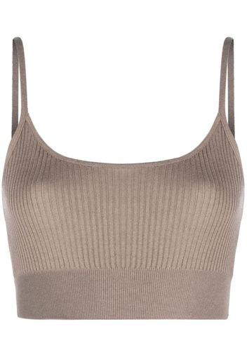 Wild Cashmere Carmen ribbed-knit crop top - Braun