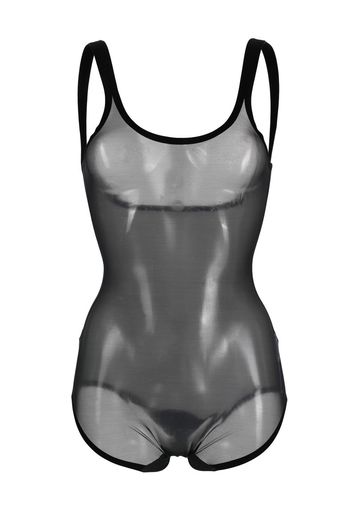 Wolford tulle mesh shape wear bodysuit - Schwarz