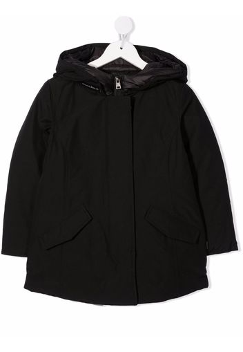 Woolrich Kids hooded feather-down cotton-blend coat - Schwarz