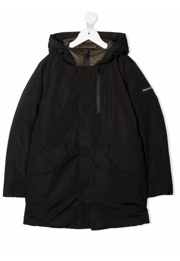 Woolrich Kids hooded padded down coat - NERO