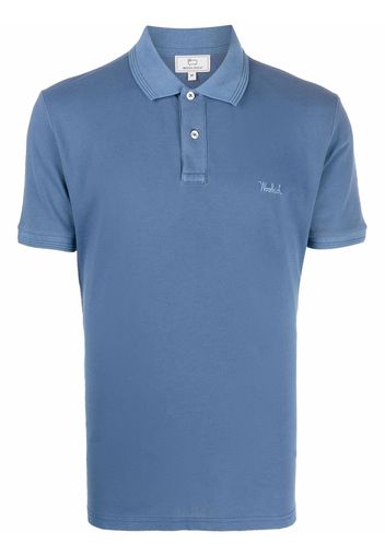 Woolrich logo-patch short-sleeved polo shirt - Blau