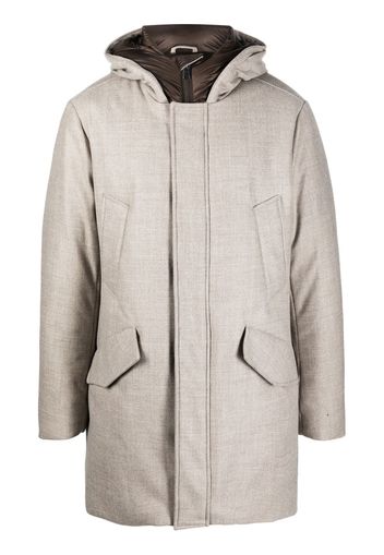 Woolrich quilted virgin wool parka coat - Nude