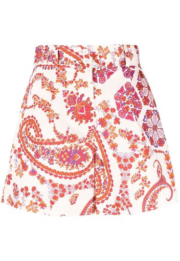 Woolrich paisley-print high-waist shorts - Nude