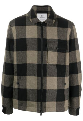 Woolrich checked wool-blend shirt jacket - Grün