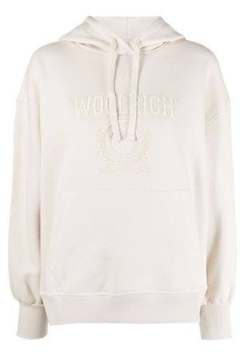 Woolrich logo-embroidered long-sleeve hoodie - Nude