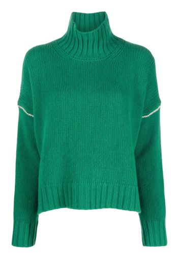 Woolrich contrasting-stitch knitted jumper - Grün