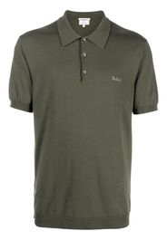 Woolrich logo-embroidered knitted polo shirt - Grün