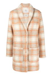 Woolrich checked single-breasted coat - Nude