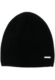 Woolrich cashmere ribbed beanie - Schwarz