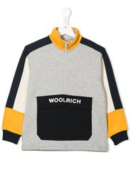 Woolrich Kids colour-block zip-collar sweatshirt - Gelb