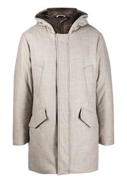 Woolrich quilted virgin wool parka coat - Nude