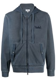 Woolrich embroidered-logo cotton hoodie - Blau