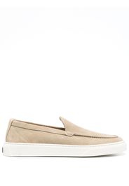 Woolrich logo-detail leather loafers - Nude