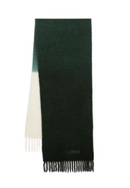 Woolrich logo-embroidered ombre-effect scarf - Grün
