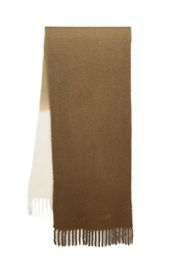 Woolrich logo-embroidered ombre-effect scarf - Braun