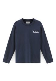 Woolrich Kids logo-print cotton T-shirt - Blau