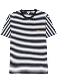 Woolrich logo-print striped T-shirt - Blau