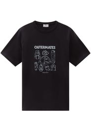 Woolrich T-Shirt aus Bio-Baumwolle mit Logo-Print - Schwarz