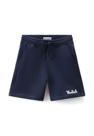 Woolrich Kids logo-embroidered cotton shorts - Blau