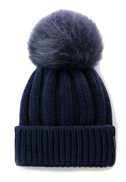 Woolrich pompom-detail beanie - Blau