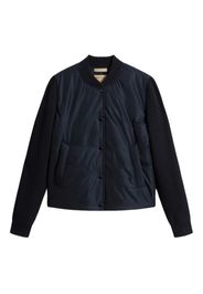 Woolrich quilted knit-sleeve bomber jacket - Blau