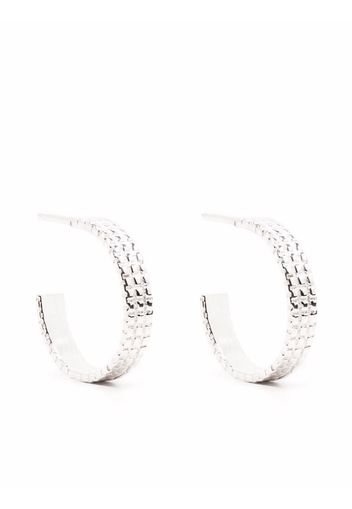 Wouters & Hendrix chain-texture hoop earrings - Silber