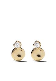 WWAKE 14kt Goldohrstecker mit einem Diamanten - YELLOW