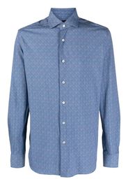 Xacus graphic-print long-sleeve shirt - Blau