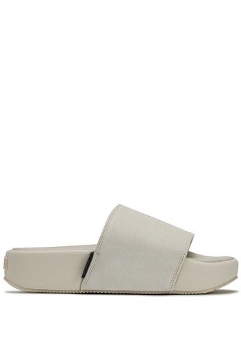 Y-3 Flatform-Pantoletten aus Leder - Grau