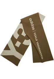 Y-3 logo-print ribbed scarf - Grün