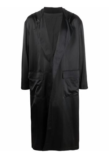 Yohji Yamamoto Pre-Owned 1995 logo-print hooded robe - Schwarz