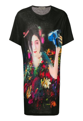 Yohji Yamamoto Oversized-T-Shirt mit Print - Schwarz